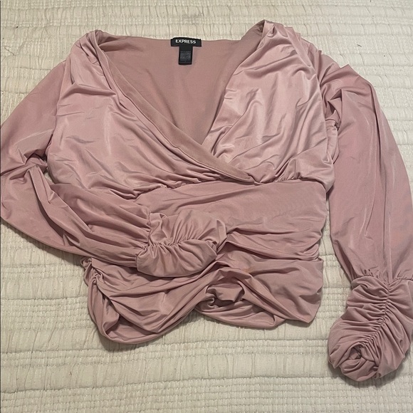 Express Women's Pink Wrap Blouse - Picture 1 of 2